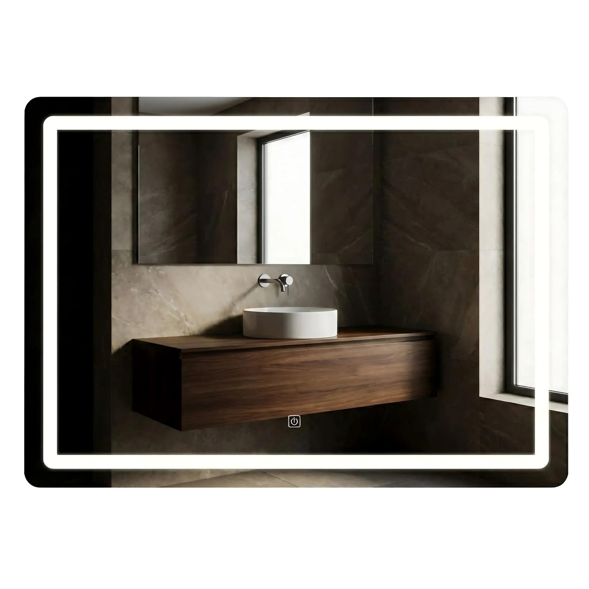 SPIEGEL Rea Led 80x60cm P10407 - Weiß, Glas (80/60/2cm) - REA