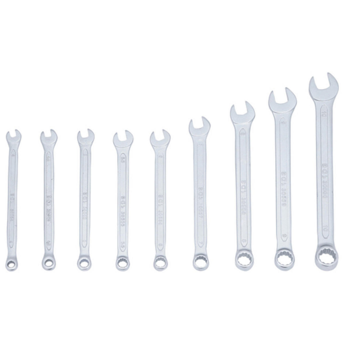 RING-MAULSCHLÜSSEL-SATZ SW 4-10 mm 9-tlg. - Multicolor, Kunststoff (300/230/25cm) - BGS technic