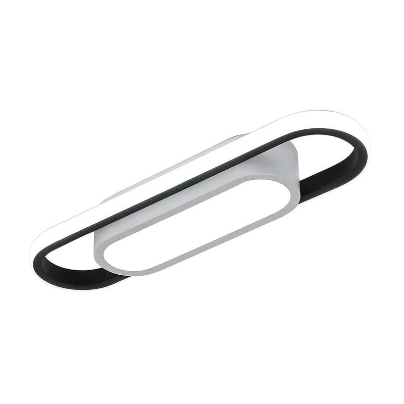 LED-DECKENLEUCHTE 40×12 cm - Schwarz, Kunststoff (40/12/5cm) - Coonoor