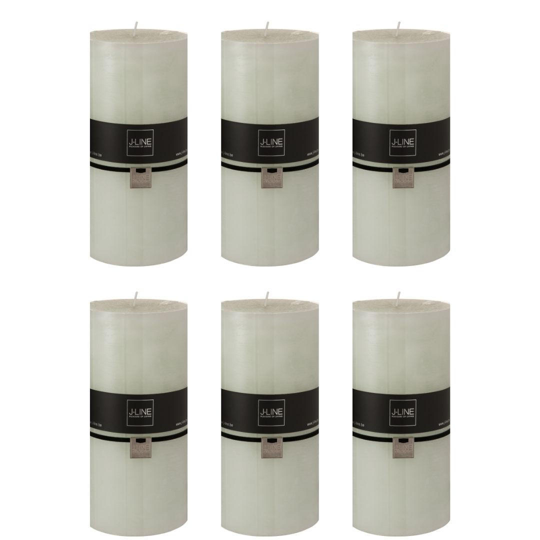 DUFTKERZE ZART - Grün - XXL - 150 Std. - 6er set - Grün, Paraffin (10/20cm) - J-Line