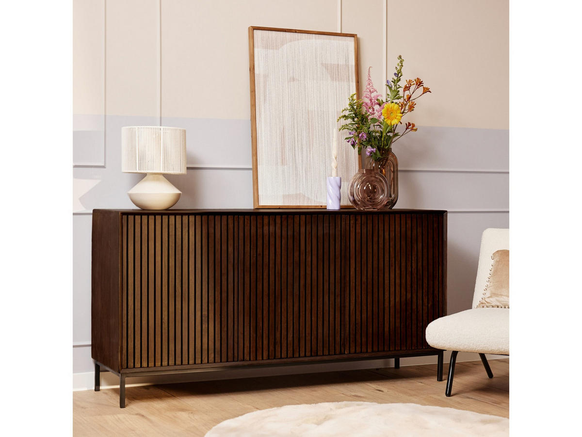 SIDEBOARD Dimora Mangoholz 165 cm / 45 cm Braun - Braun, Holz (165/85/45cm) - Villa Möbel