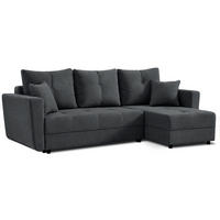 ECKSCHLAFSOFA Verona mit Bettkasten und universeller Ottomane 240 cm, Dunkelgrau - Dunkelgrau, Textil (240/148cm) - Beautysofa