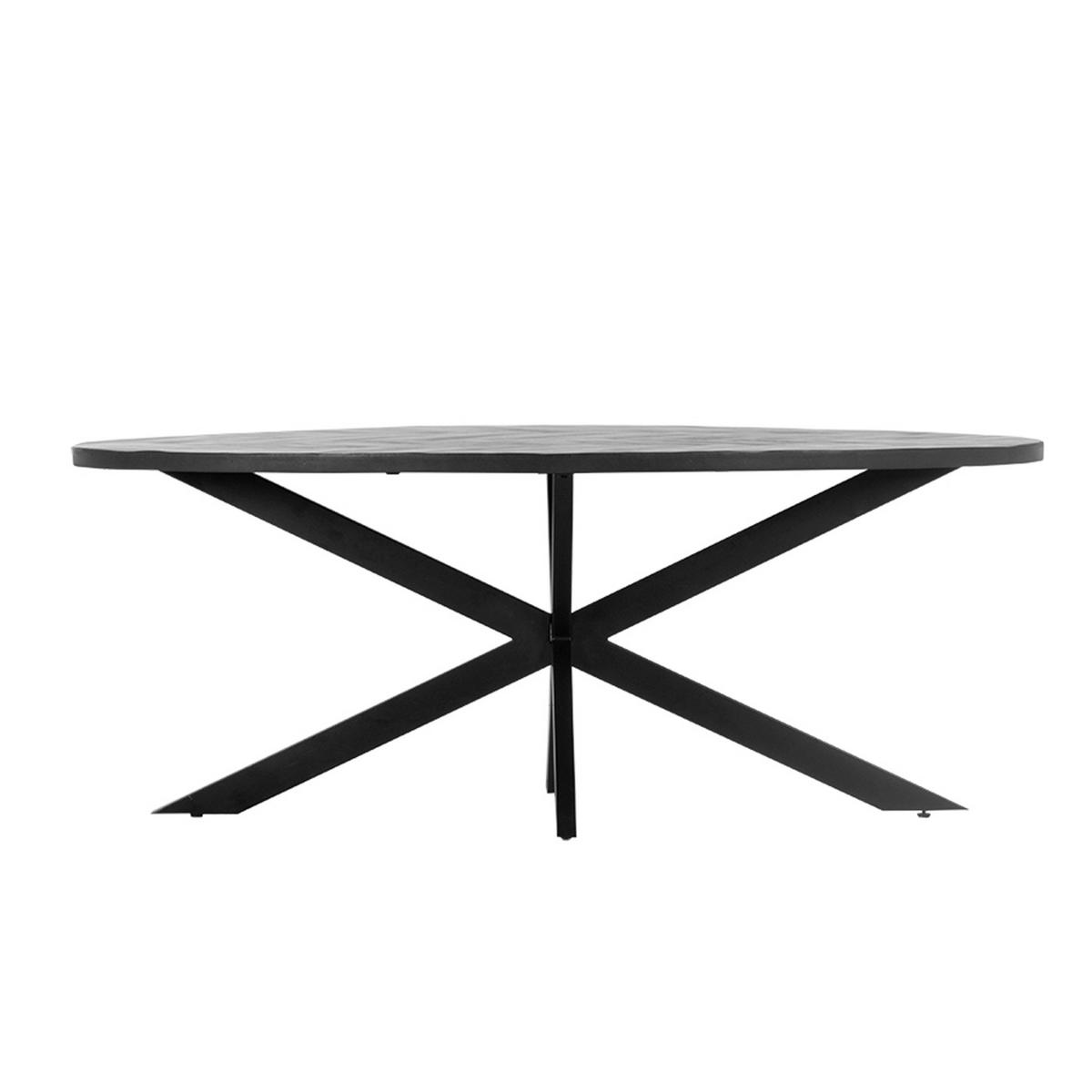 ESSTISCH oval Herringbone 240cm, schwarz - Schwarz, Holz (240/100/78cm) - Giga Meubel