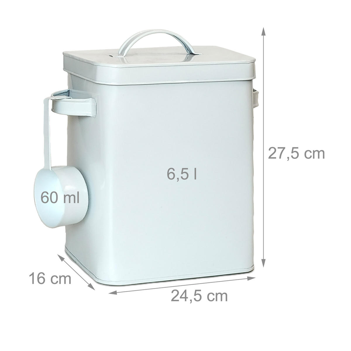 METALLBOX - Weiß, Kunststoff/Metall (24.5/27.5/16cm) - Relaxdays