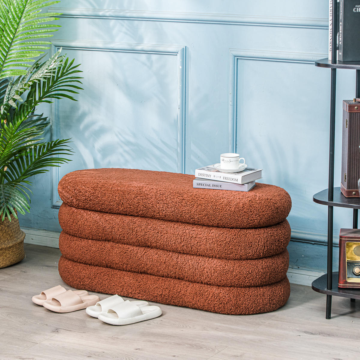 SITZBANK Wolle Terracotta - Terra cotta, Textil (100/45/40cm) - Nordlys