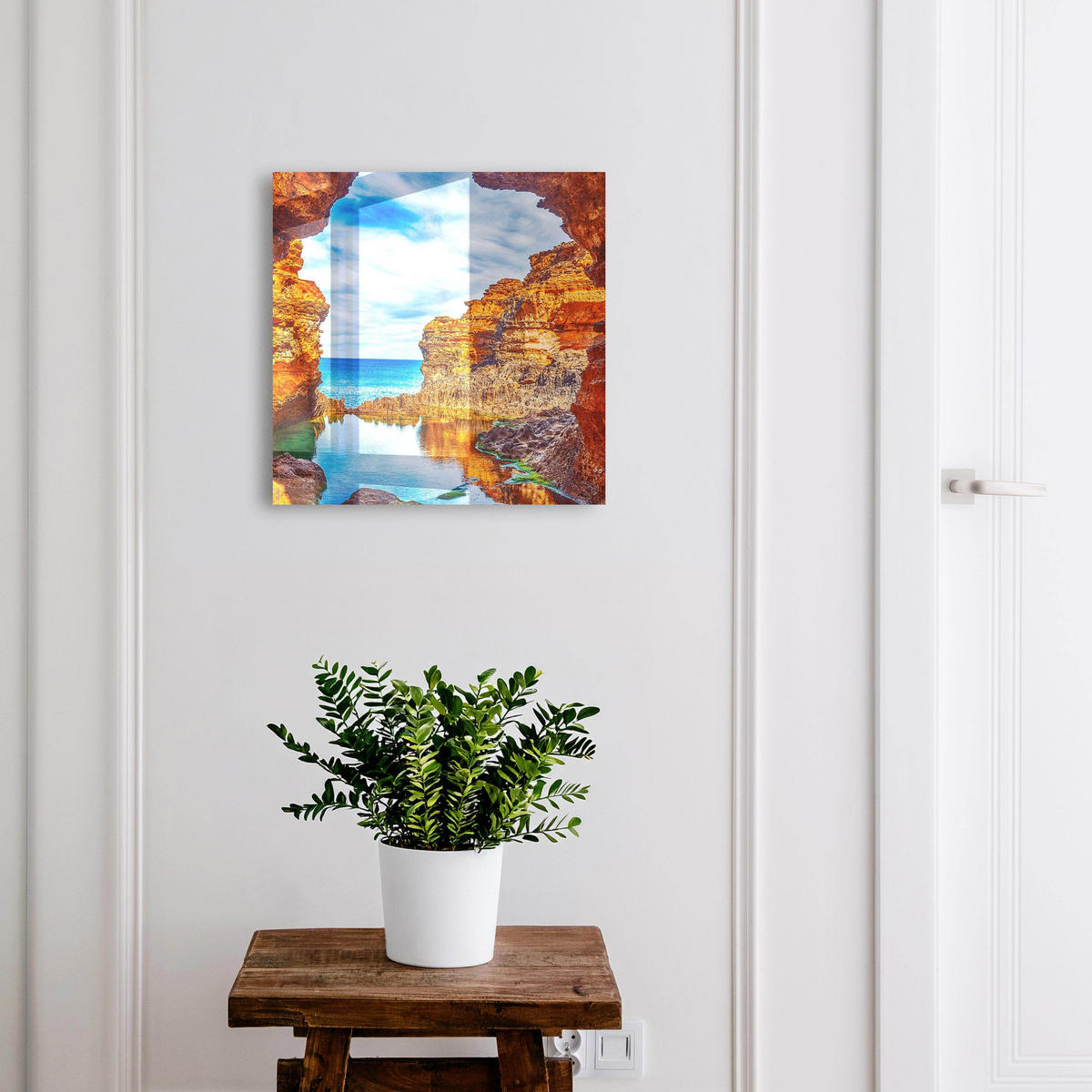 SCHLÜSSELBOX Schwarz 30x30 cm- Türöffnung nach rechts - Sonnenküste - Orange, Metall (30/30/5cm) - TULUP