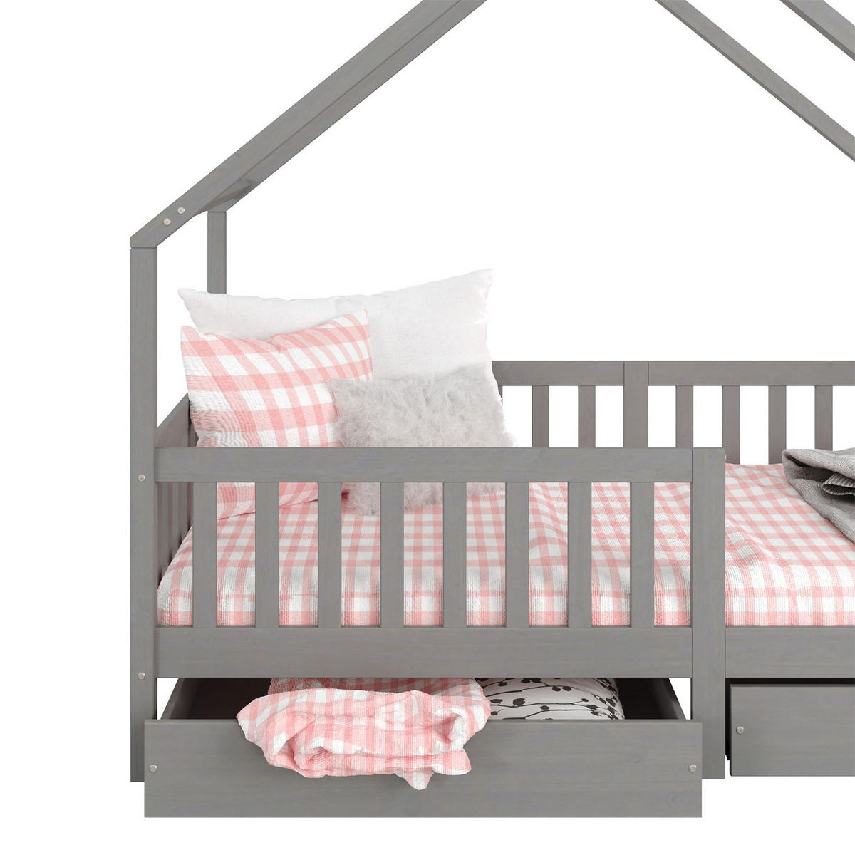 HAUSBETT ALVA 90x200 cm grau - Grau, Holz (96/168/206cm) - IDIMEX