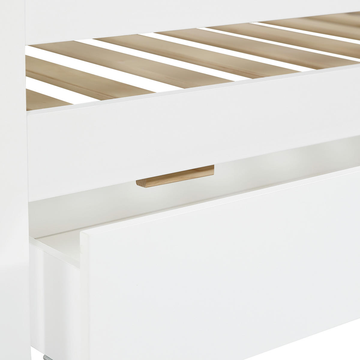 ETAGENBETT Modell Fenster Dach Weiß Natur - Naturfarben, Holz (90/200cm) - ComfortXL