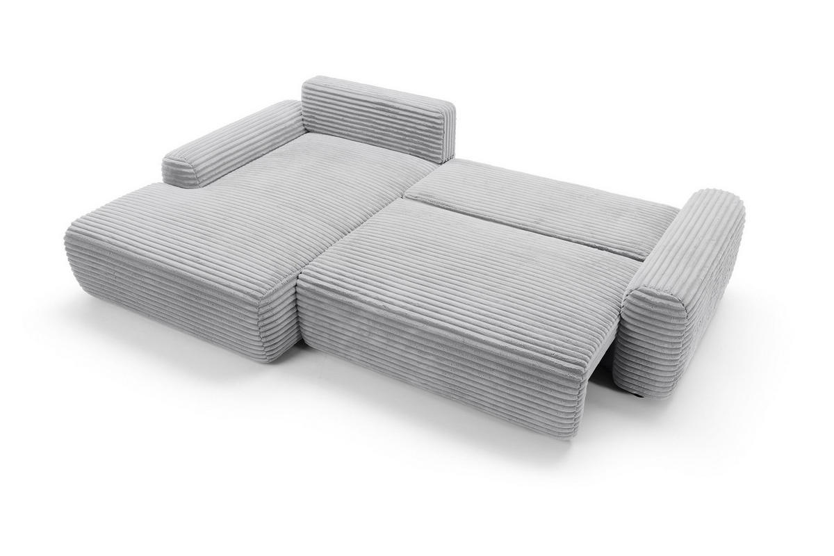 ECKSOFA Cordina Grau, mit Schlaffunktion und Bettzeugbehälter, linke seite - Grau, Holzwerkstoff (264/162cm) - Bettso
