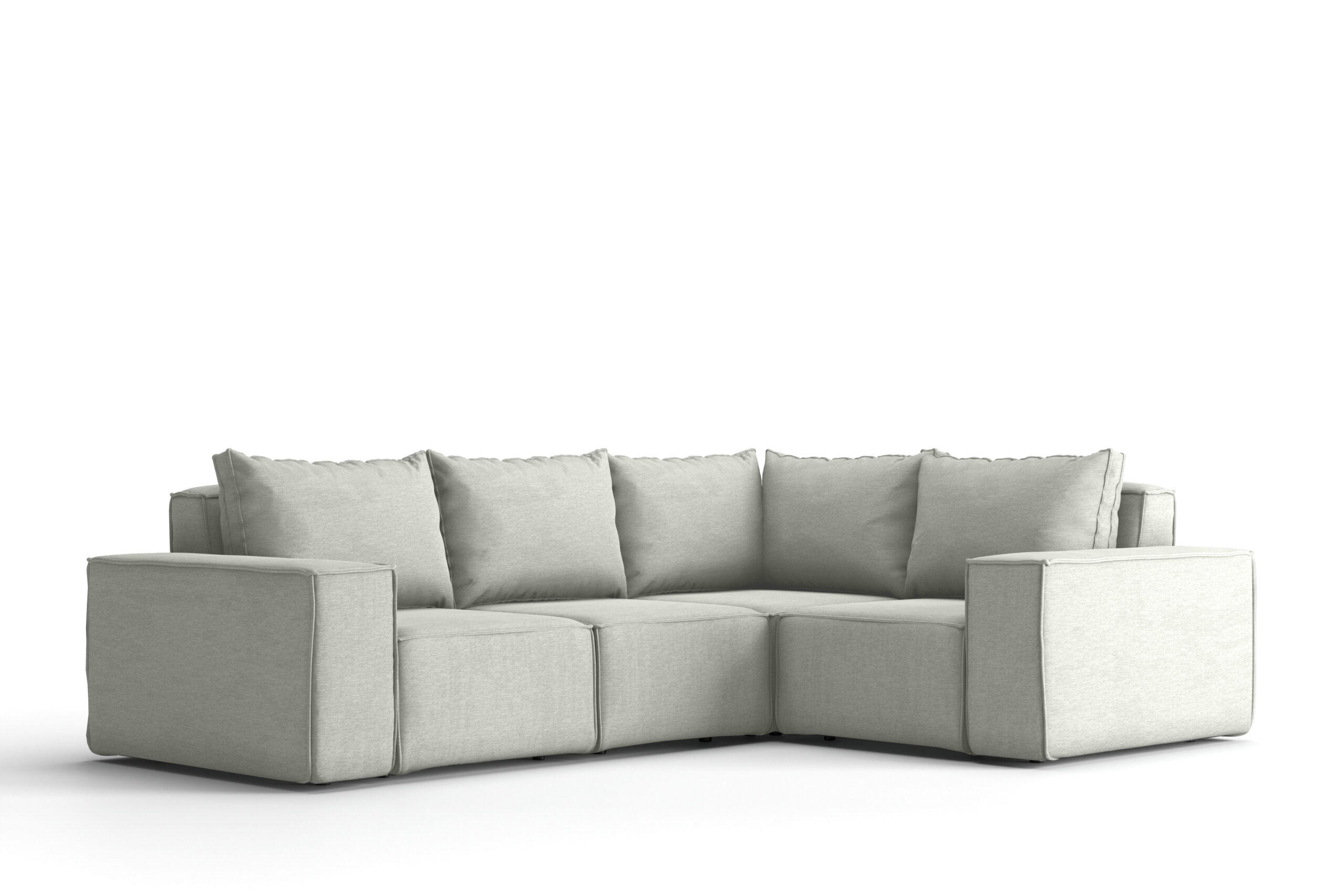 GARTENECKSOFA Für Den Garten SONNE Hellgrau Links - Hellgrau, Holz (246/73/181cm) - Kaiser Möbel
