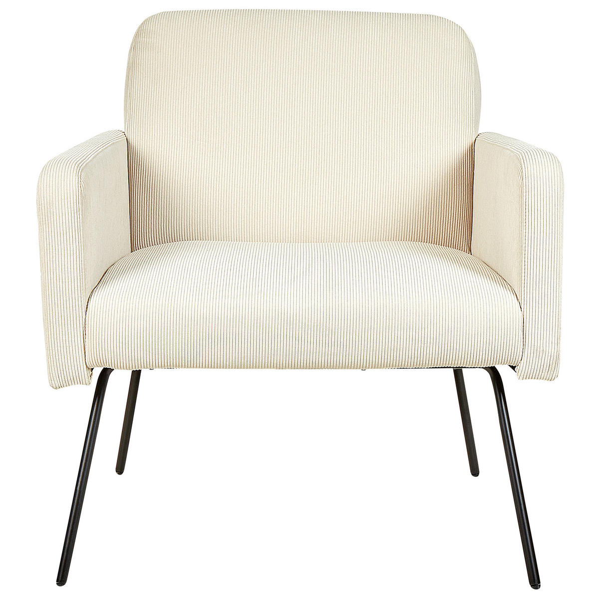 SESSEL Cord Beige Narken - Beige, Textil/Metall (72/77/76cm) - Beliani