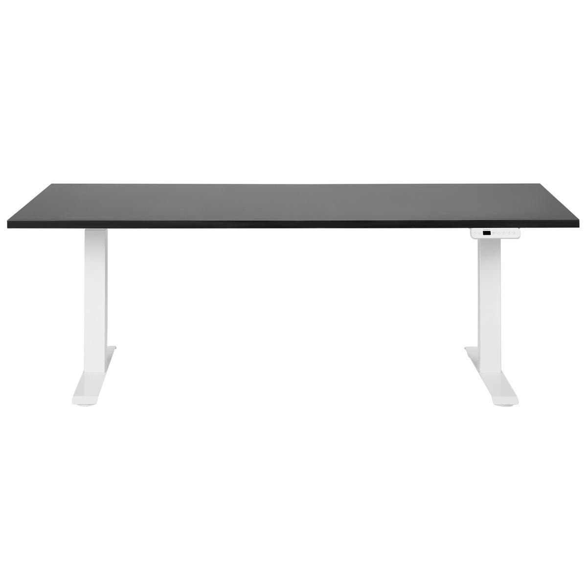 SCHREIBTISCH schwarzweiß 180/72 cm elektrisch höhenverstellbar Destin III - Schwarz/Weiß, Holz (72/180/63cm) - Beliani