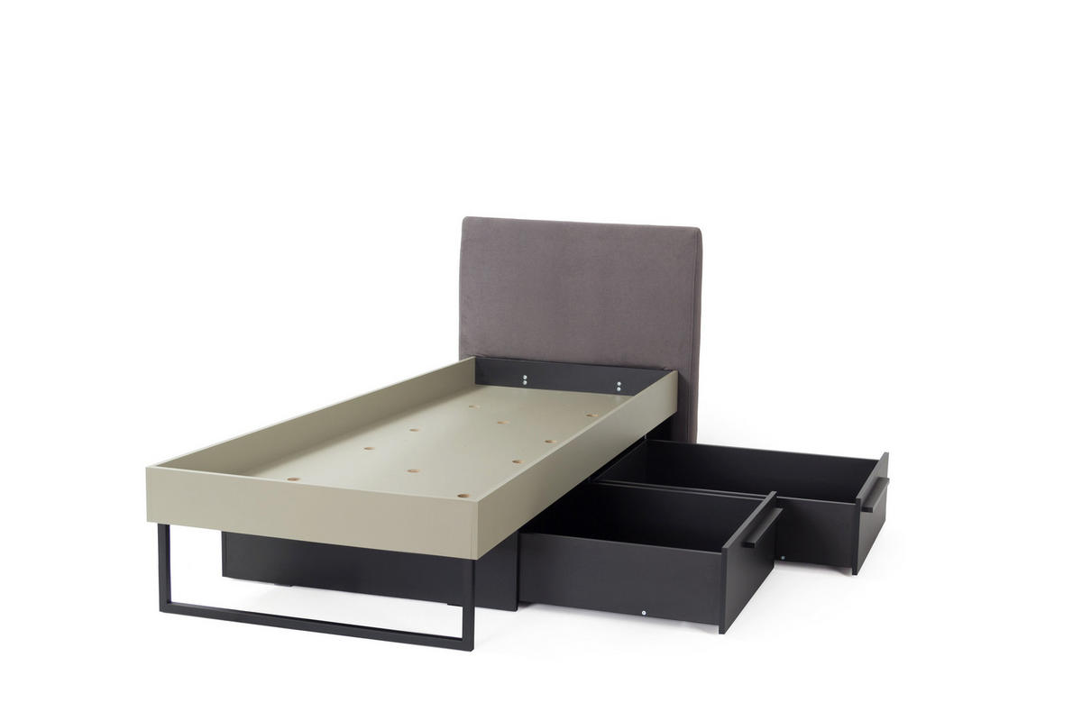 SCHLAFZIMMER Set 5-tlg. – SERGIO System – Grau - Grau, Holzwerkstoff (80/195/40cm) - hi-markt