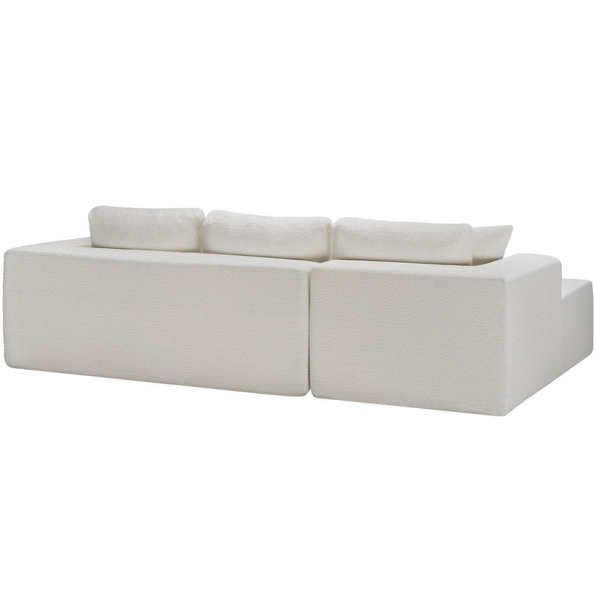SOFA Relax, keine Montage, 250 cm Breite, Bouclé creme - Creme, Kunststoff/Textil (250/162cm) - tectake