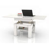 COUCHTISCH quadratisch aufklappbar höhenverstellbar 70/75/69 cm - Weiß, Holzwerkstoff (75/70/57cm) - designimpex