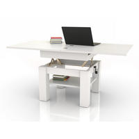 COUCHTISCH quadratisch aufklappbar höhenverstellbar 70/75/69 cm - Weiß, Holzwerkstoff (75/70/57cm) - designimpex