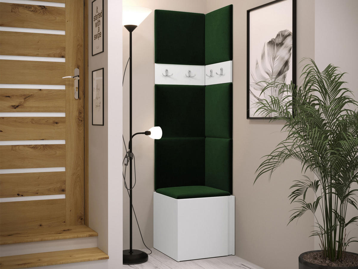 MOBILIER PENTRU HOL Orion XXI - alb/verde, material plastic/compozit lemnos (42/186/46cm) - MIRJAN24