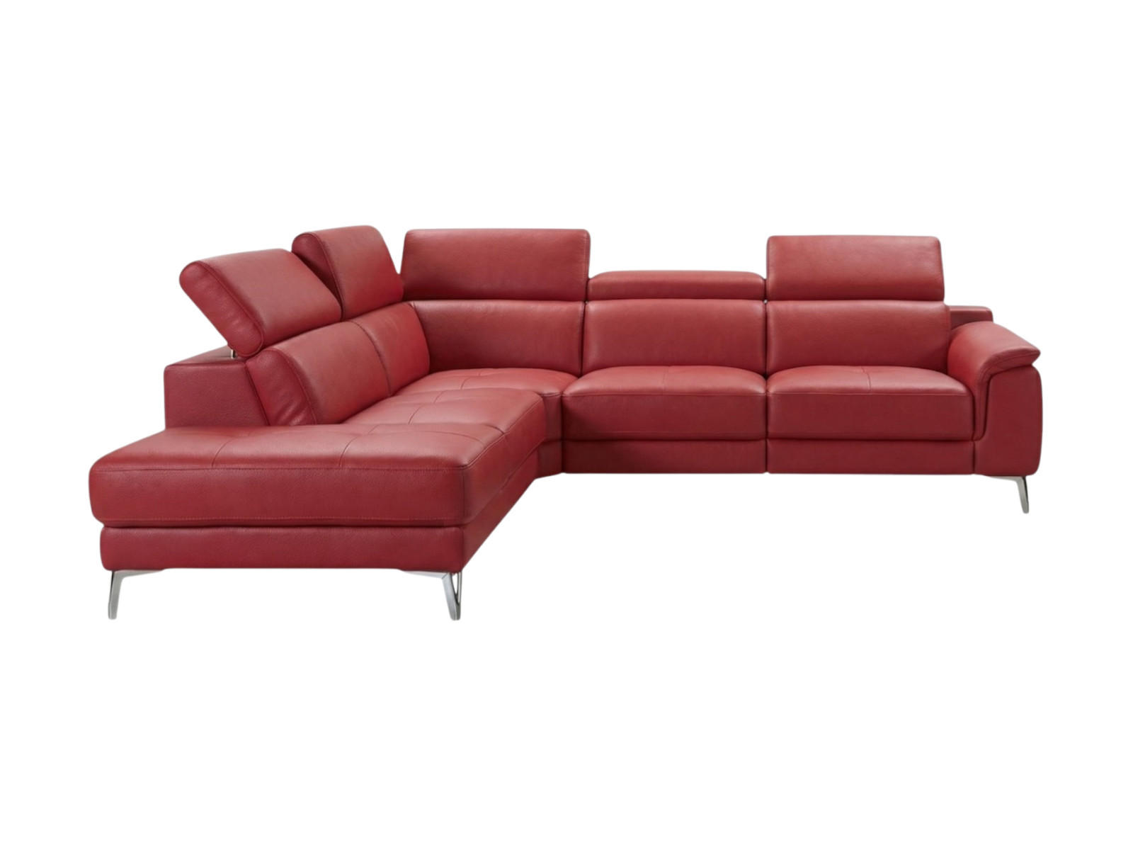 ECKSOFA Jardin Echtleder Rot - Rot, Leder/Metall (230/266cm)