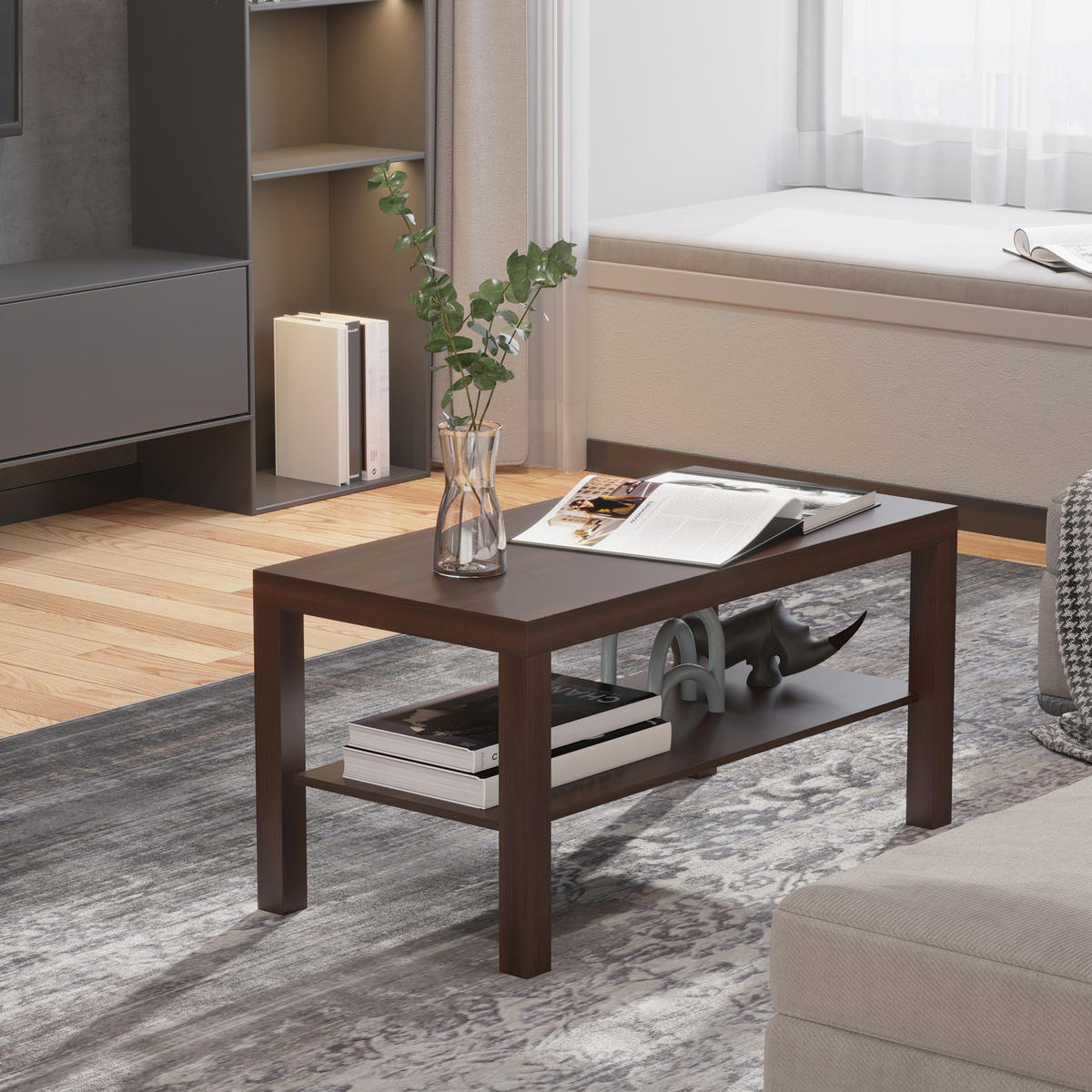 COUCHTISCH Schwarz 1 Stück - Schwarz, Kunststoff (90/45/44.5cm) - GiPP