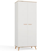 KLEIDERSCHRANK Luxi - Weiß, Holzwerkstoff (80/195/50cm) - kommodly