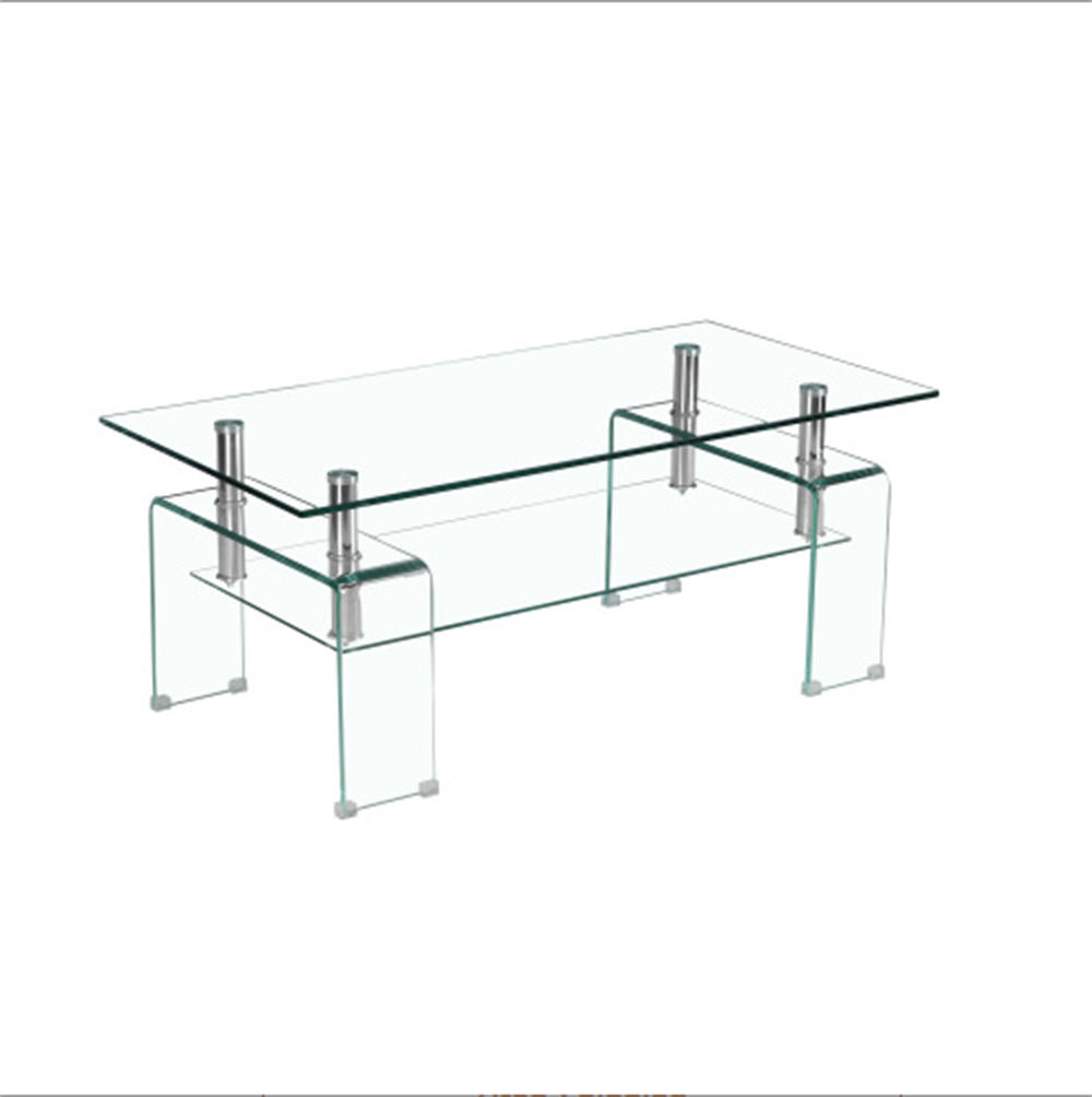 COUCHTISCH Transparent Sicherheitsglas mit Glasbeinen - Transparent, Glas (100/55/45cm)
