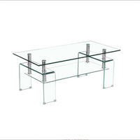 COUCHTISCH Transparent Sicherheitsglas mit Glasbeinen - Transparent, Glas (100/55/45cm)