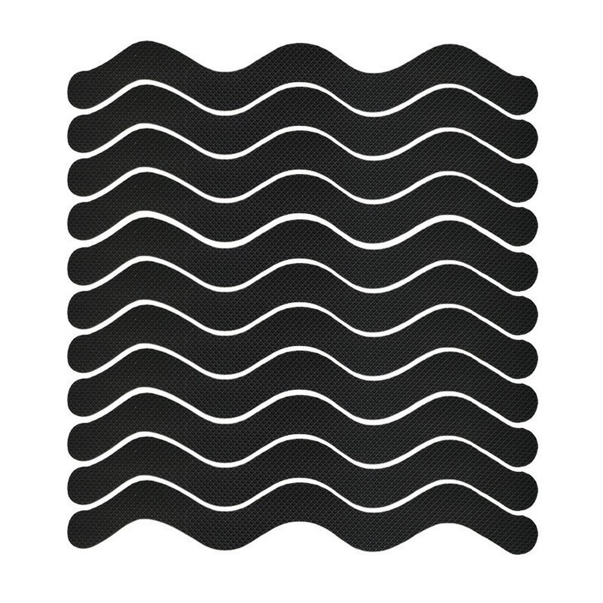 ANTI-RUTSCH-STREIFEN fürs Badezimmer – 1,3 x 18 cm, 48 Stück, Schwarz - Schwarz, Kunststoff (13/1.3/2cm)