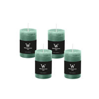 STUMPENKERZE Rustik Eukalyptus 140 x 100 mm, 4er Adventskerzen-Set - Eukalyptusholzfarben, Paraffin (10/14cm) - Wiedemann Kerzen