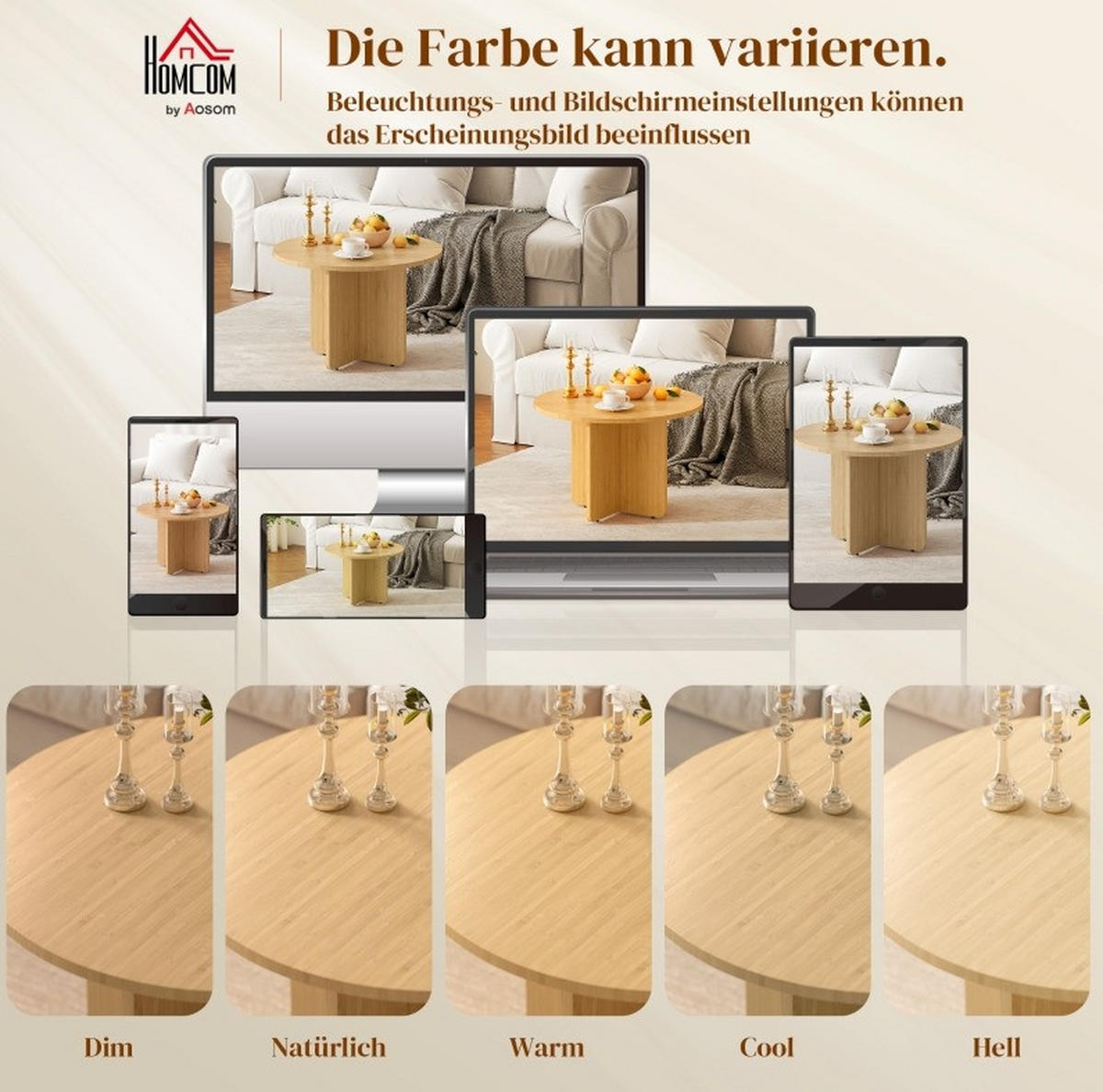 COUCHTISCH 66/66/45 cm aus Bambus mit Kreuzgestell in Natur - Naturfarben, Naturmaterialien (66/66/45cm) - Flora Grace