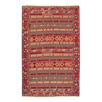 HANDWEBTEPPICH Sumak Shahsavan Mehrfarbig 195/126 cm Schurwolle - Multicolor, Textil (126/195cm) - Looma