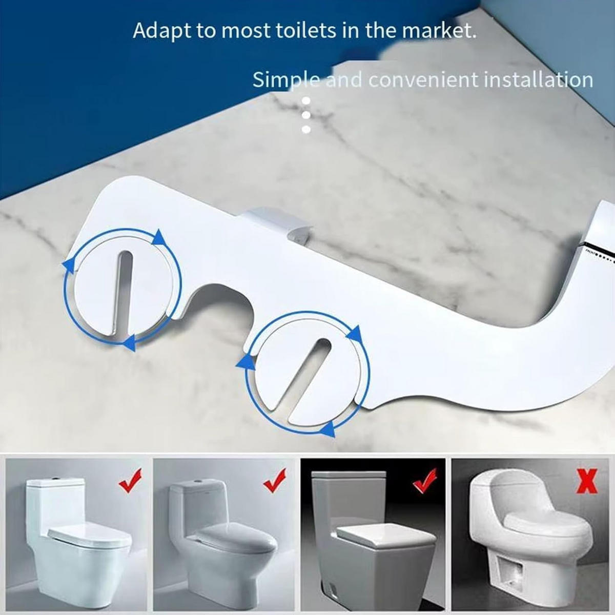 WC-BIDET-AUFSATZ, weiß,45/19.5/9CM - Weiß, Kunststoff (19.5/9/45cm)