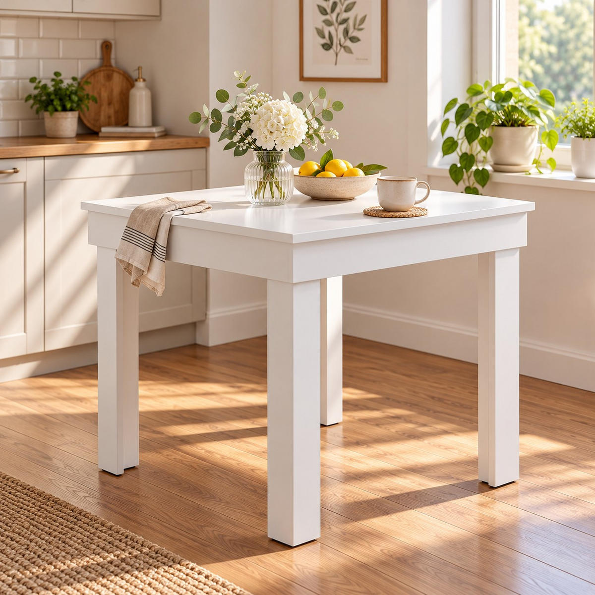 ESSTISCH in weiß 80/80/73 cm Holz - Weiß, Holz (80/80/73cm) - Homestyle4u