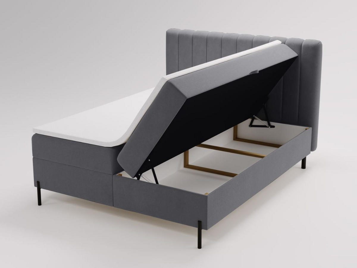 BOXBETT Primavera 180x200 Dunkelgrau - Dunkelgrau, Holz/Textil (180/200cm) - Graingold