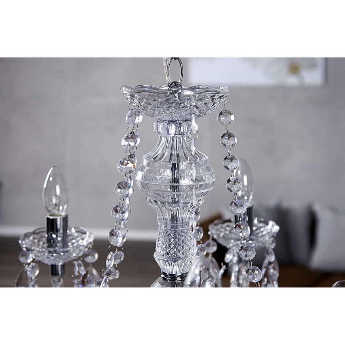 KRONLEUCHTER CRYSTAL Acryl Transparent 55 cm - Transparent, Glas (55/55/55cm) - riess-ambiente