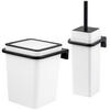 WC-GARNITUR 2-TLG. Bürste u. Eimer SAVONA Softtouch inkl. Wandhalterung, eckig - weiß - Weiß, Kunststoff (18/25/21cm) - bremermann