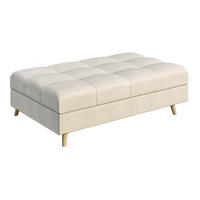 HOCKER Lorine Mikrofaser Ecru - Ecru, Textil (118/40/73cm) - S-Style Möbel