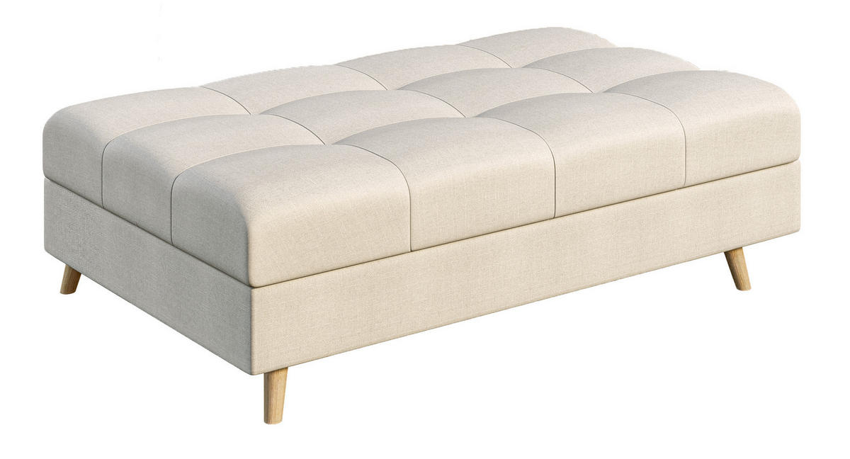HOCKER Lorine Mikrofaser Ecru - Ecru, Textil (118/40/73cm) - S-Style Möbel