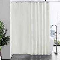 DUSCHVORHANG Polyester wasserdicht waschbar schimmelresistent mit Haken Beige - Beige, Kunststoff (240/200cm) - MCBOSON
