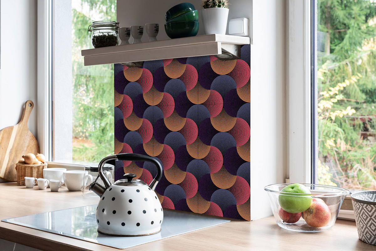 FLIESENAUFKLEBER 9 Stück 30x30 cm selbstklebend Retro-Muster - Multicolor, Textil (30/1.6/30cm) - TULUP