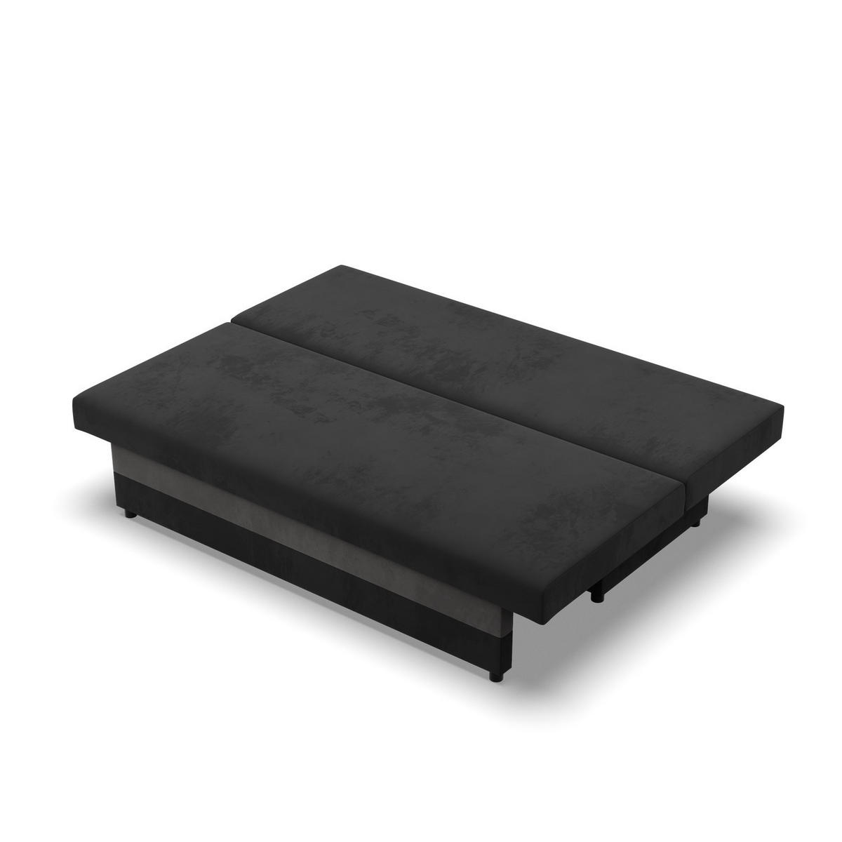 SOFA 3-SITZER MIT SCHLAFFUNKTION NOLA Schwarz/Grau - Schwarz/Grau, Textil (86/85/191cm) - Mebligo