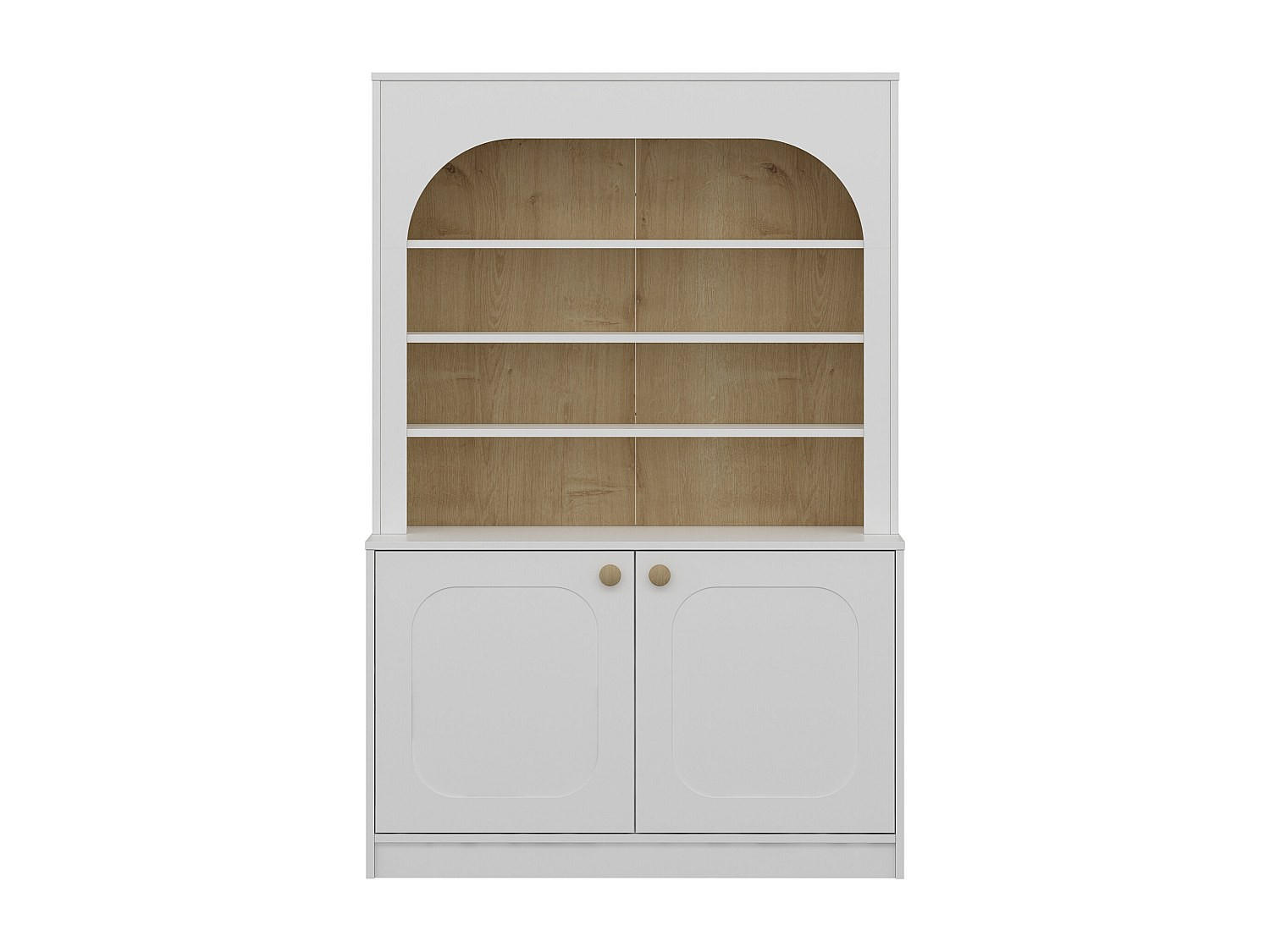 BUFFETSCHRANK - 120 cm x 45 cm - holz - naturfarben hell, weiß Anzila - Weiß, Holz (120/180/45cm) - Vente-Unique