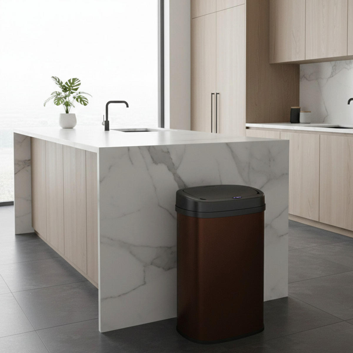 AUTOMATISCHER Küchenmülleimer MAJESTIC braun - Braun, Metall (29/62/40cm) - Kitchen Move