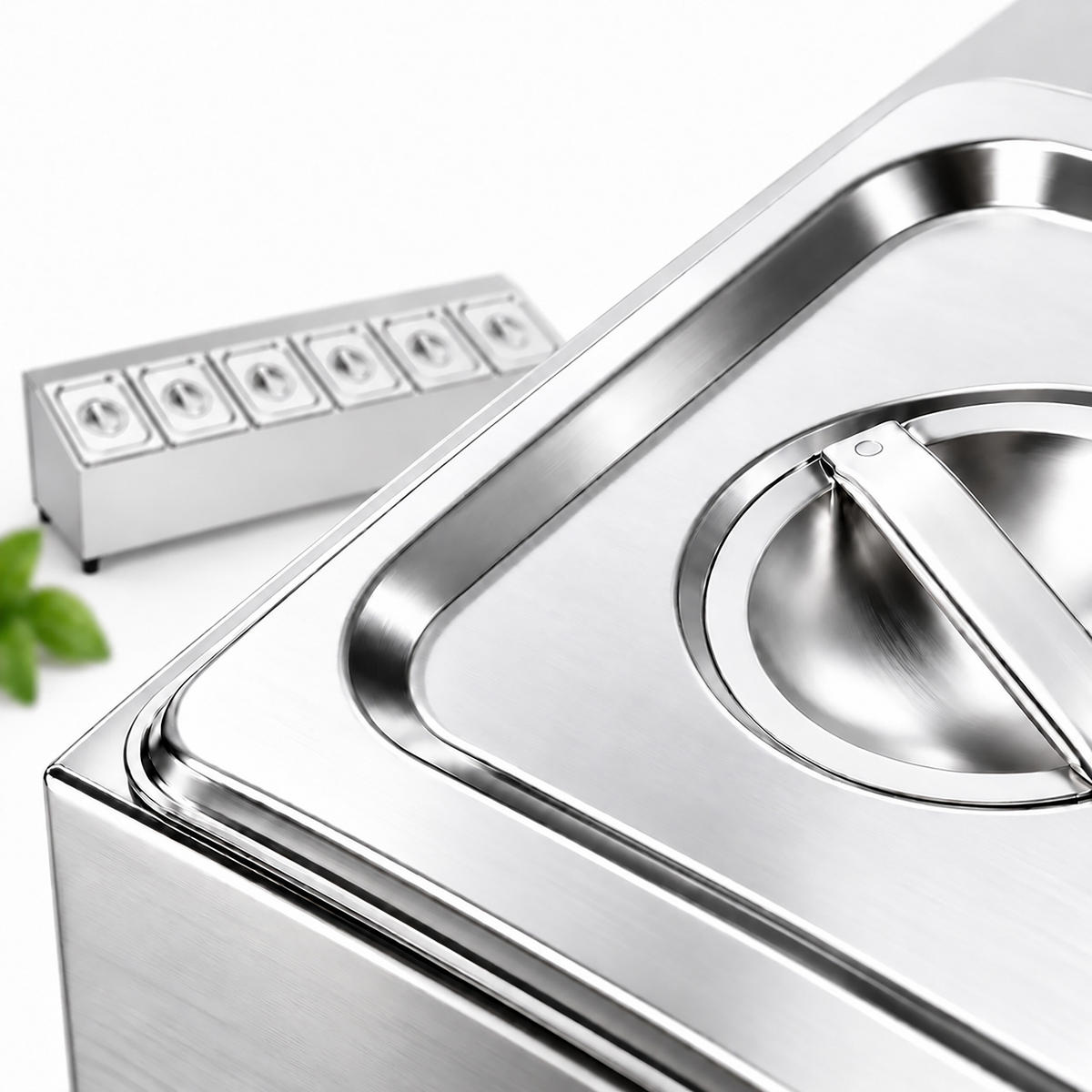 ZUTATENBEHÄLTER Silber 6-Fach mit Deckel - Silberfarben, Kunststoff/Metall - Relaxdays
