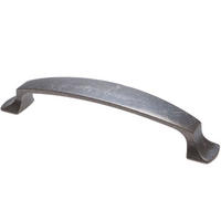 MÖBELGRIFF BA 128mm Altsilber Silber antik Vintage-Stil eckig zeitlos + Schrauben - Silberfarben, Metall (2.5/2.8/15.4cm) - Livingpoint24