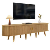 TV-LOWBOARD mit 2 Schubladen und 2 Türen, Wohnzimmermöbel, MDF, naturfarben - Hellbraun, Holz (38/45/175cm) - GENKI LIVING