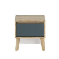 NACHTTISCH 1 Schublade Larvik - Französische Herstellung - 42/36/41 cm - Blau, Holzwerkstoff (36/41/36cm) - Calicosy