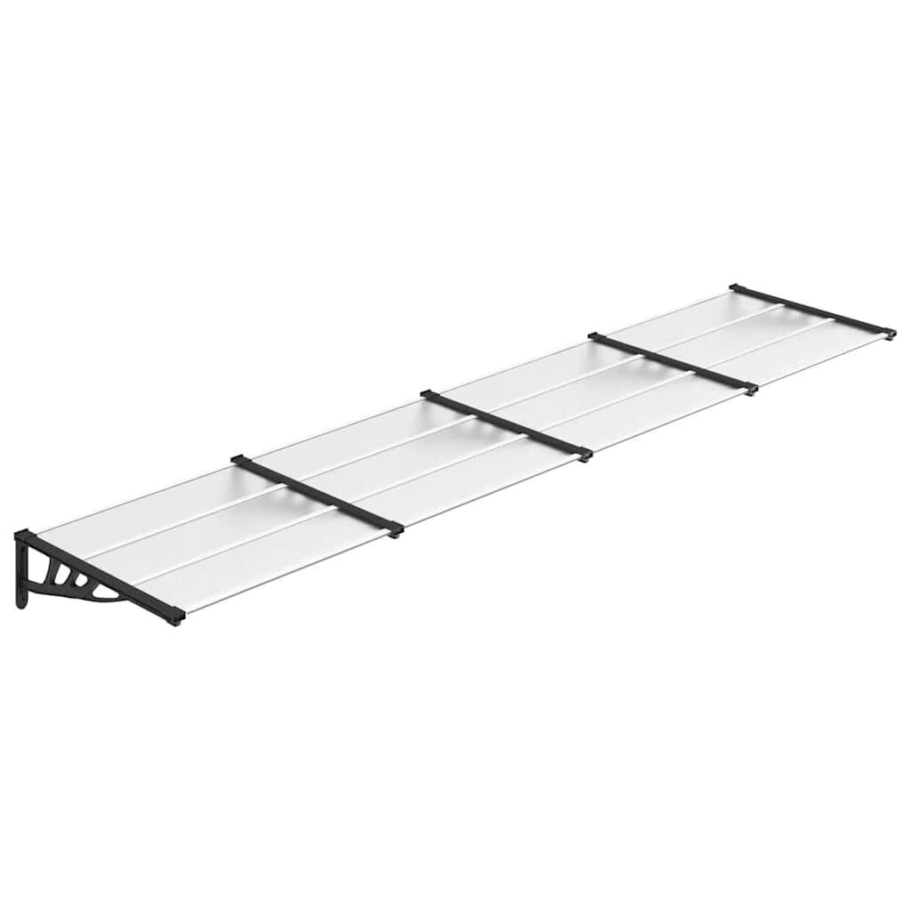 TÜRVORDACH Schwarz Und Transparent 396/90 Cm Polycarbonat - Transparent, Kunststoff (396/27.5/90cm) - vidaXL