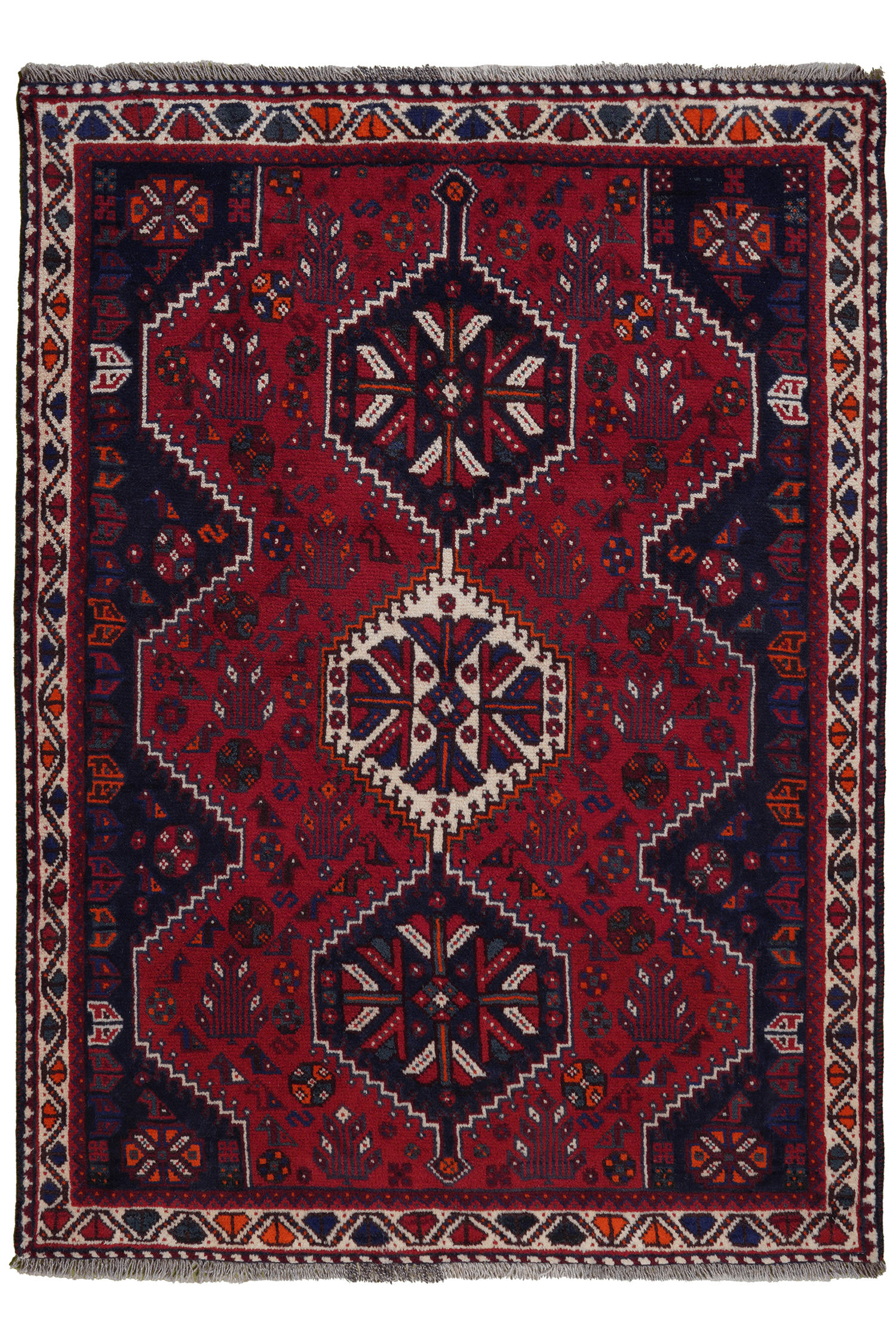 TEPPICH Gashgai Rot 172/126 cm Schurwolle - Rot, Textil (126/172cm) - Looma