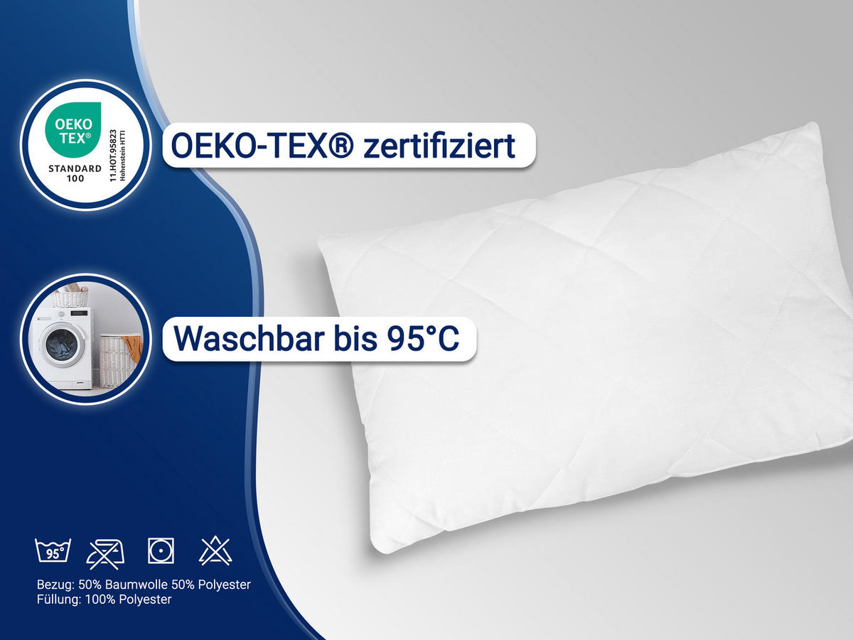 KISSEN, 2er-Set, 40x60 cm, 50% Polyester, 50% Baumwolle, Weiß - Weiß, Textil (40/60cm) - Zollner