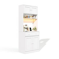 BUFFET DE-38753 72/40/180 cm LED-Beleuchtung und große Schublade Weiß - Weiß, Holzwerkstoff (72/180/40cm) - ComfortXL